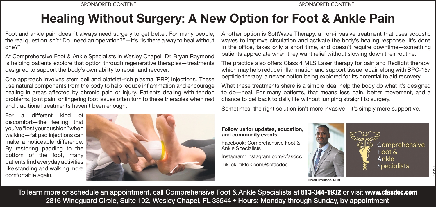 Healing Without Surgery: A New Option for Foot & Ankle Pain