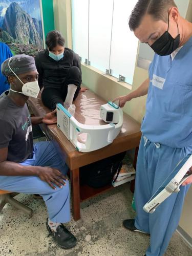 Mobile Smart C-arm X-ray being used by Dr. Raymond during Mission Trip to Peru